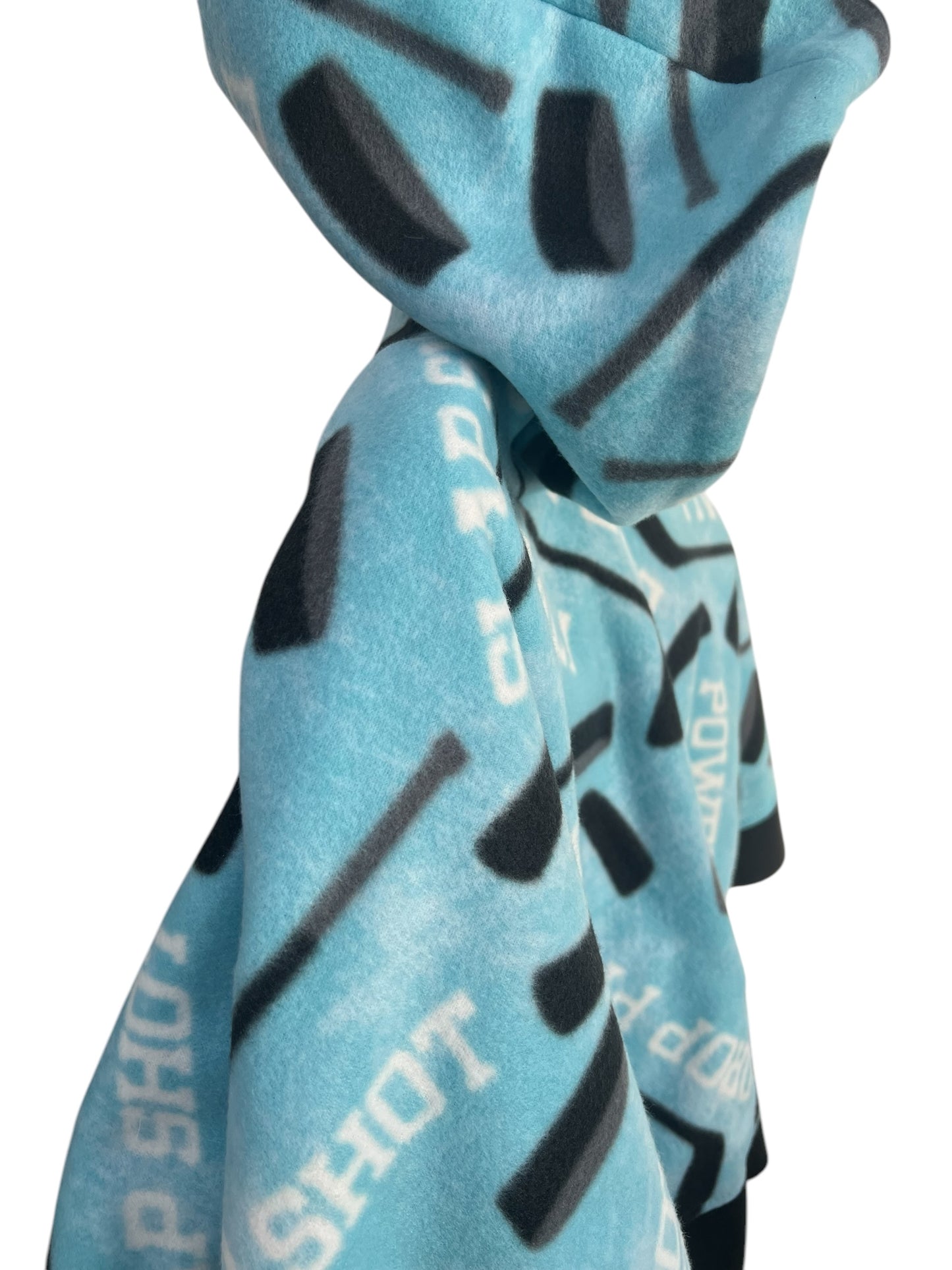 6-8 year old Hockey/Slap Shot Poncho with Black Lining