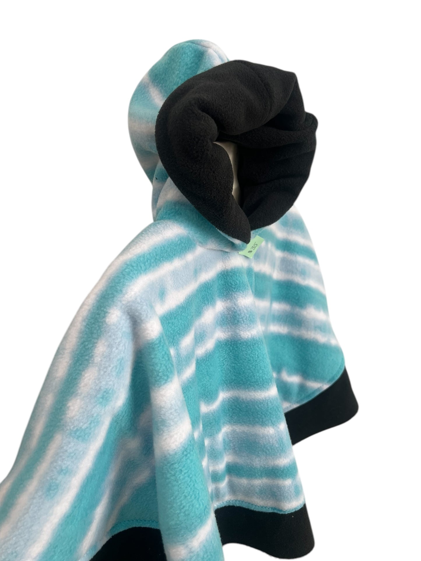 12-24 Month Car Seat Poncho-Aqua and White Striped