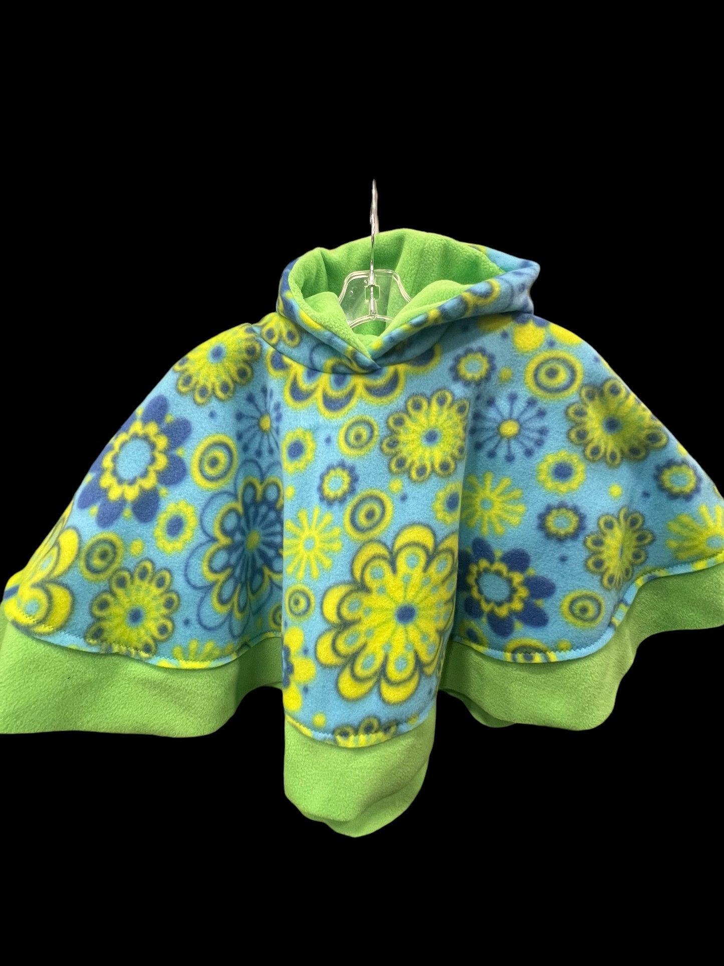 Green and Blue Floral Poncho