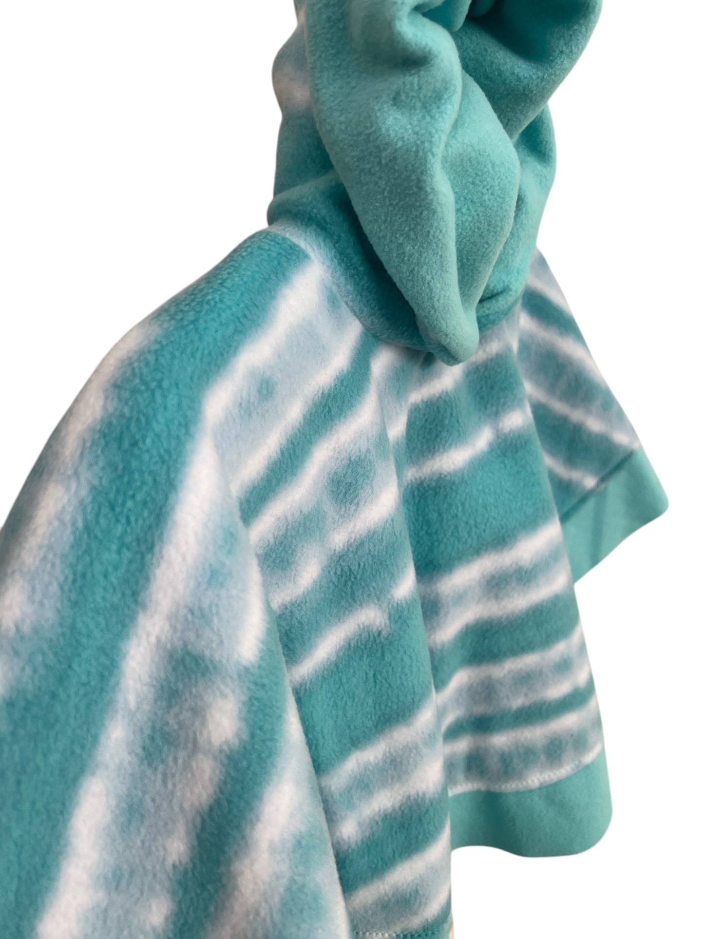 12-24 Month Car Seat Poncho-Aqua and White Striped