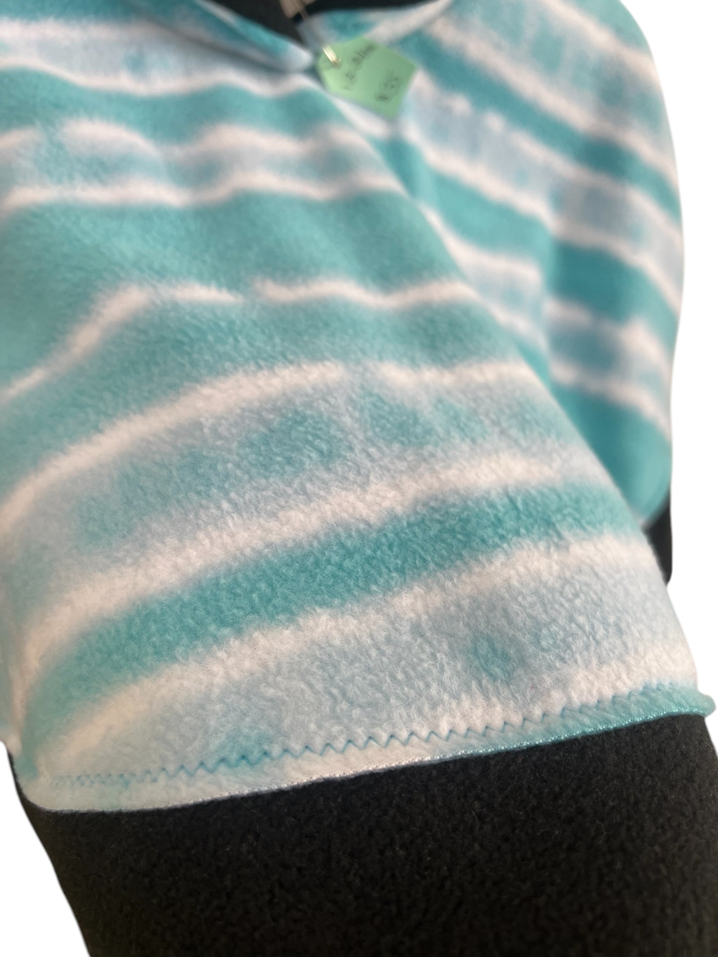 12-24 Month Car Seat Poncho-Aqua and White Striped