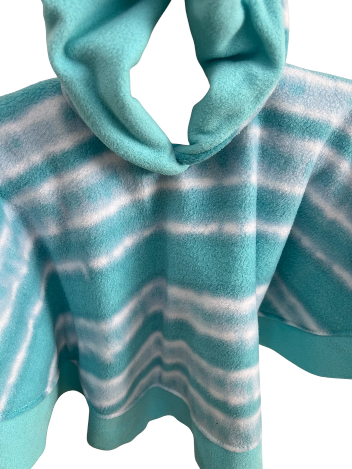 12-24 Month Car Seat Poncho-Aqua and White Striped