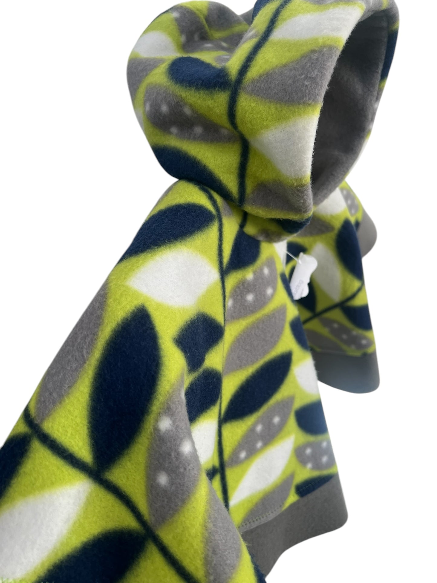 6-12 Month Poncho-Green and Blue Leaves