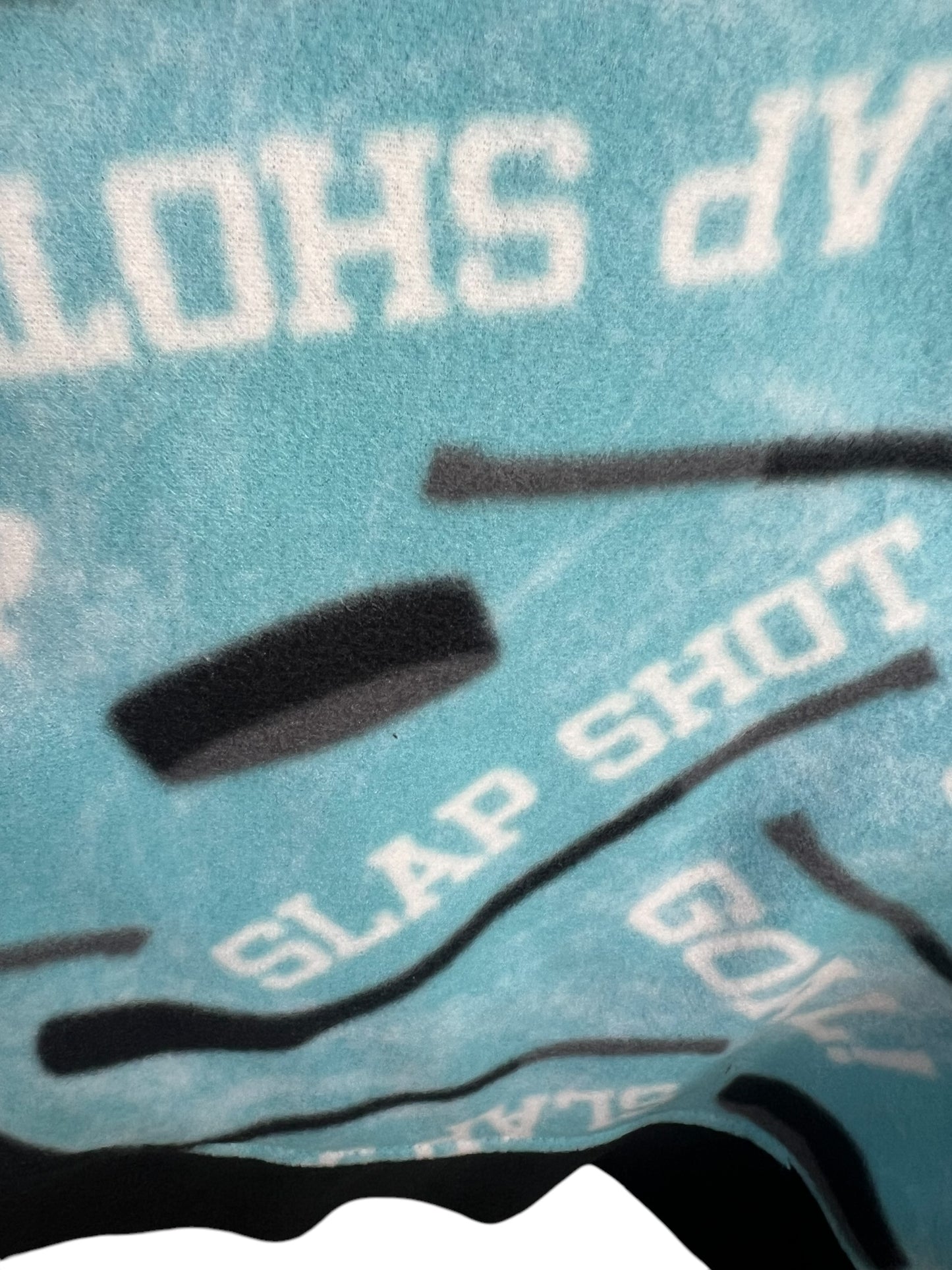 6-8 year old Hockey/Slap Shot Poncho with Black Lining