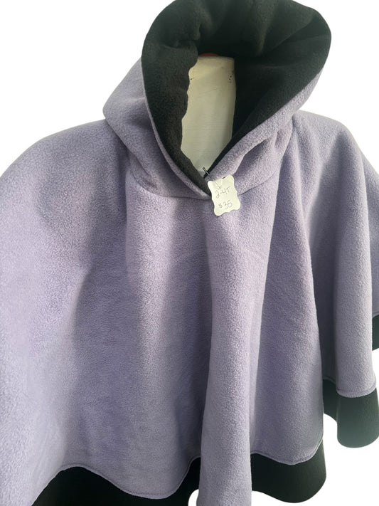 2t-4t Poncho Light Purple with Black Lining