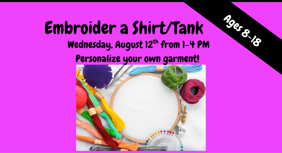 Single Day Embroidery Camp August 12th