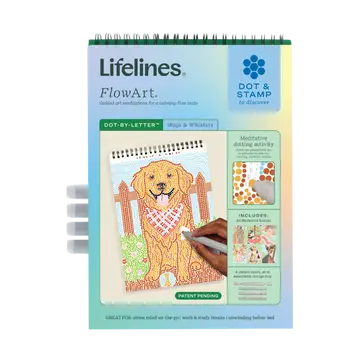 FlowArt Dog Color by Dot Coloring Book