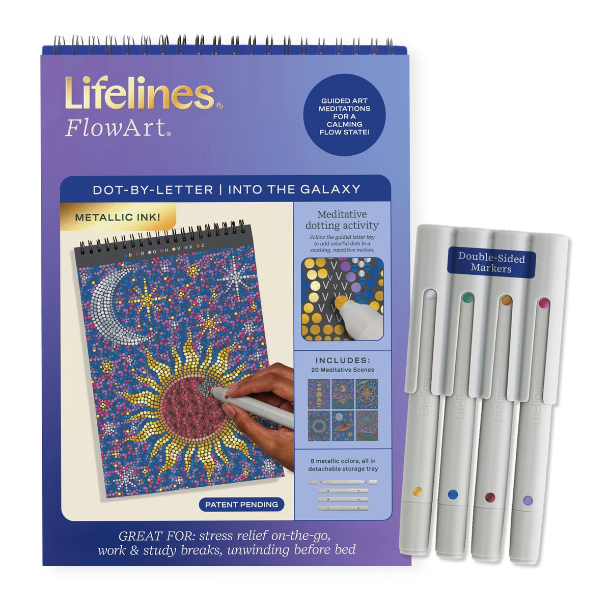 FlowArt Into the Galaxy-Metalic Color by Dot Coloring Book