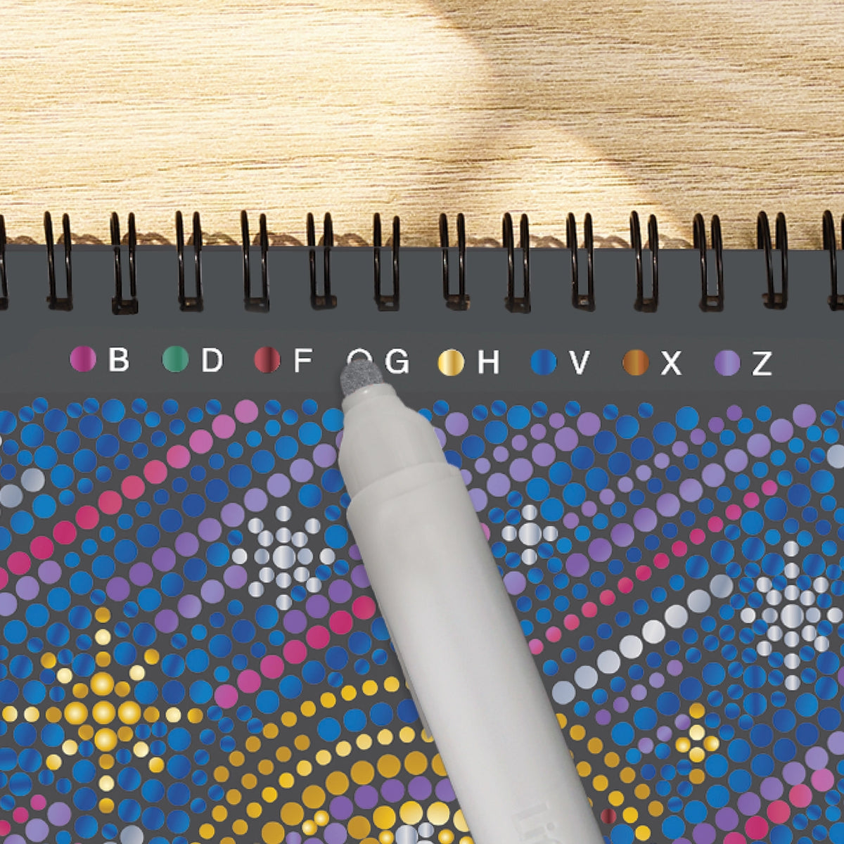 FlowArt Into the Galaxy-Metalic Color by Dot Coloring Book