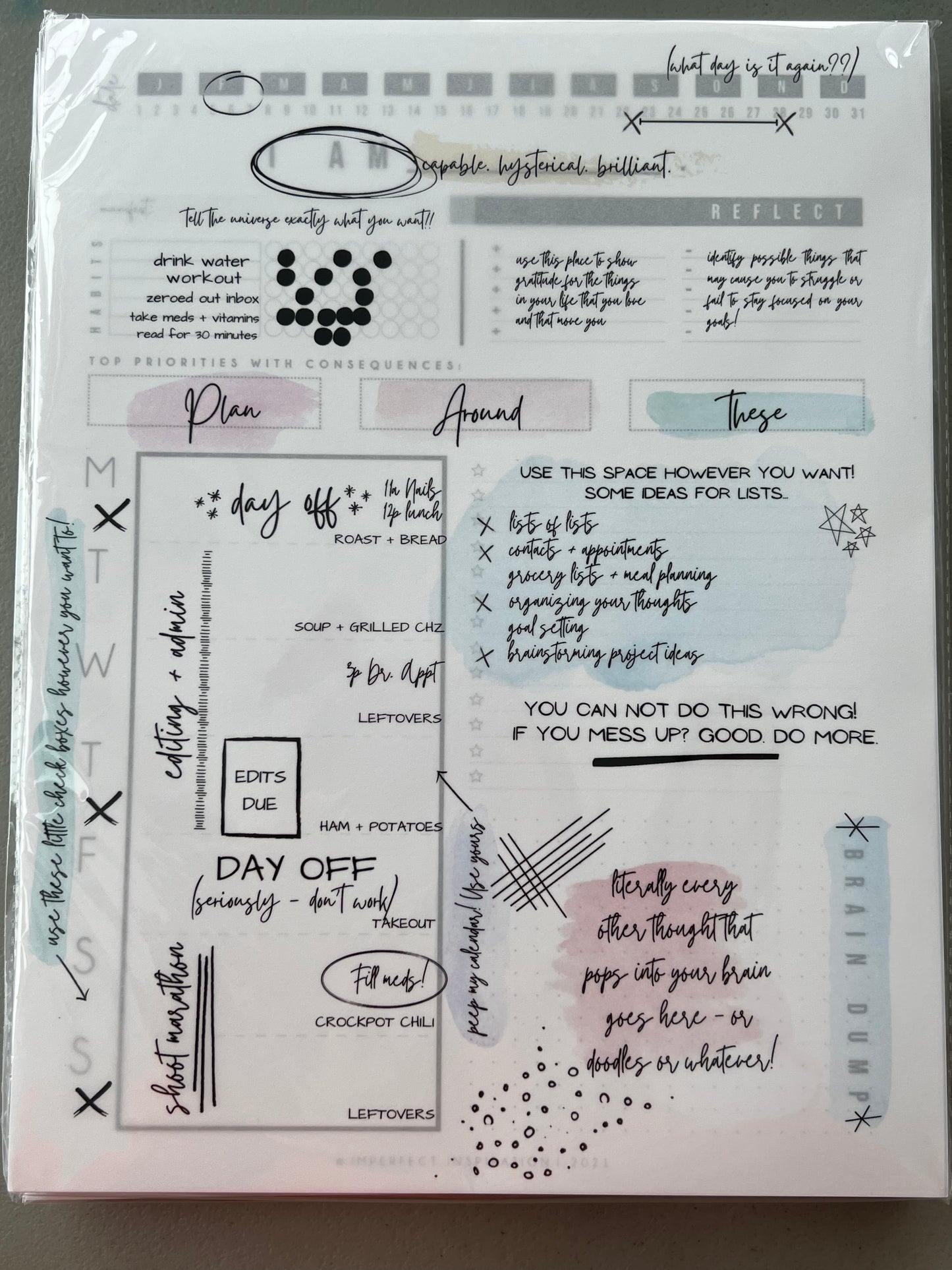 Weekly ADHD Notepad Planner