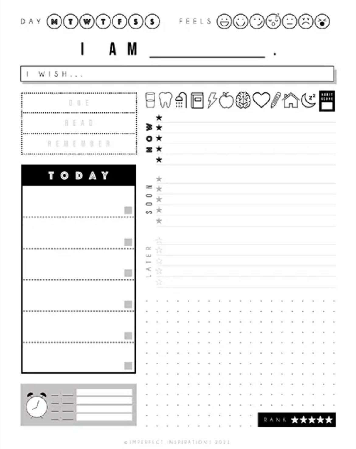 Student ADHD Notepad Planner